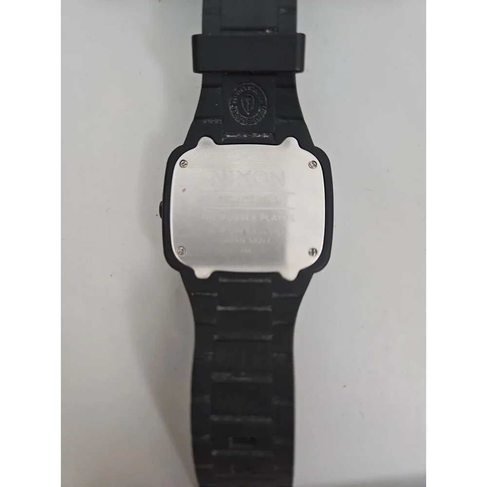 Nixon The Rubber Player Watch - Matte Black w Red Dial - New Battery - Diamond